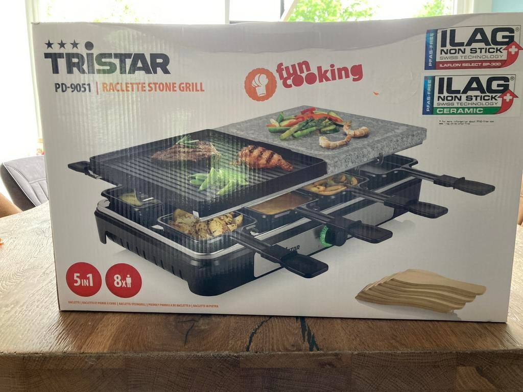 Tristar PD-9051 Raclette Stone Grill 8 personen, Ophalen of Verzenden, Nieuw, 8 personen of meer