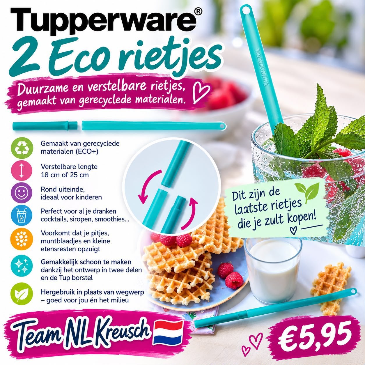 Tupperware eco rietjes, Ophalen of Verzenden, Nieuw, Overige typen