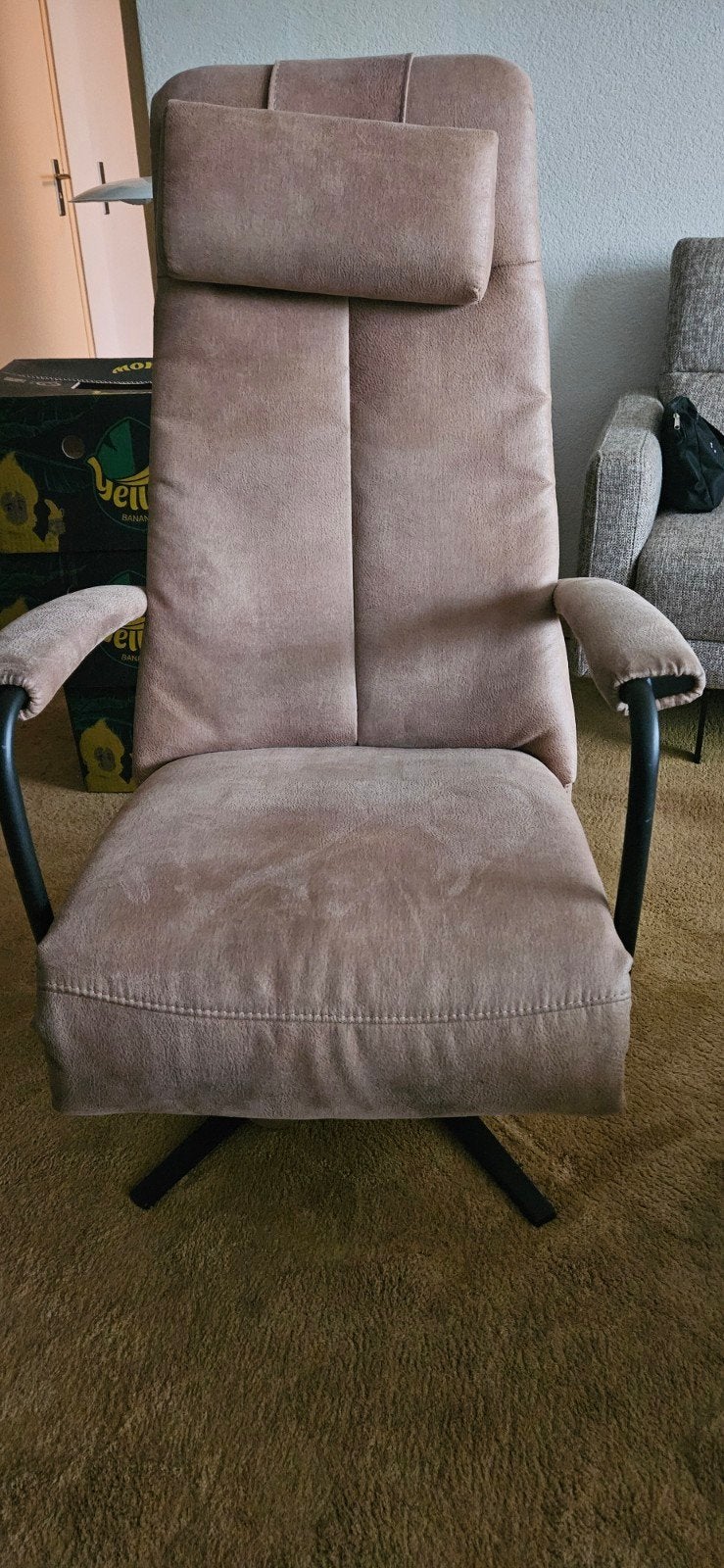 Relaxfauteuil leder prominent M, Ophalen, Overige kleuren, Leer, Zo goed als nieuw