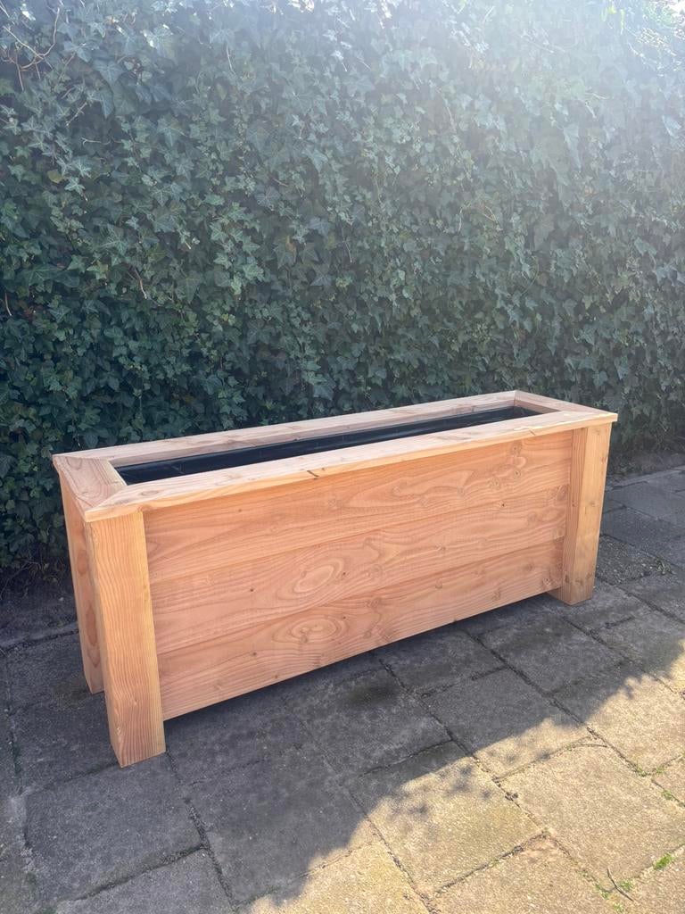 Douglas plantenbak met zweeds rabat - Handgemaakt, Tuin en Terras, Ophalen, Vierkant, Zo goed als nieuw, Tuin