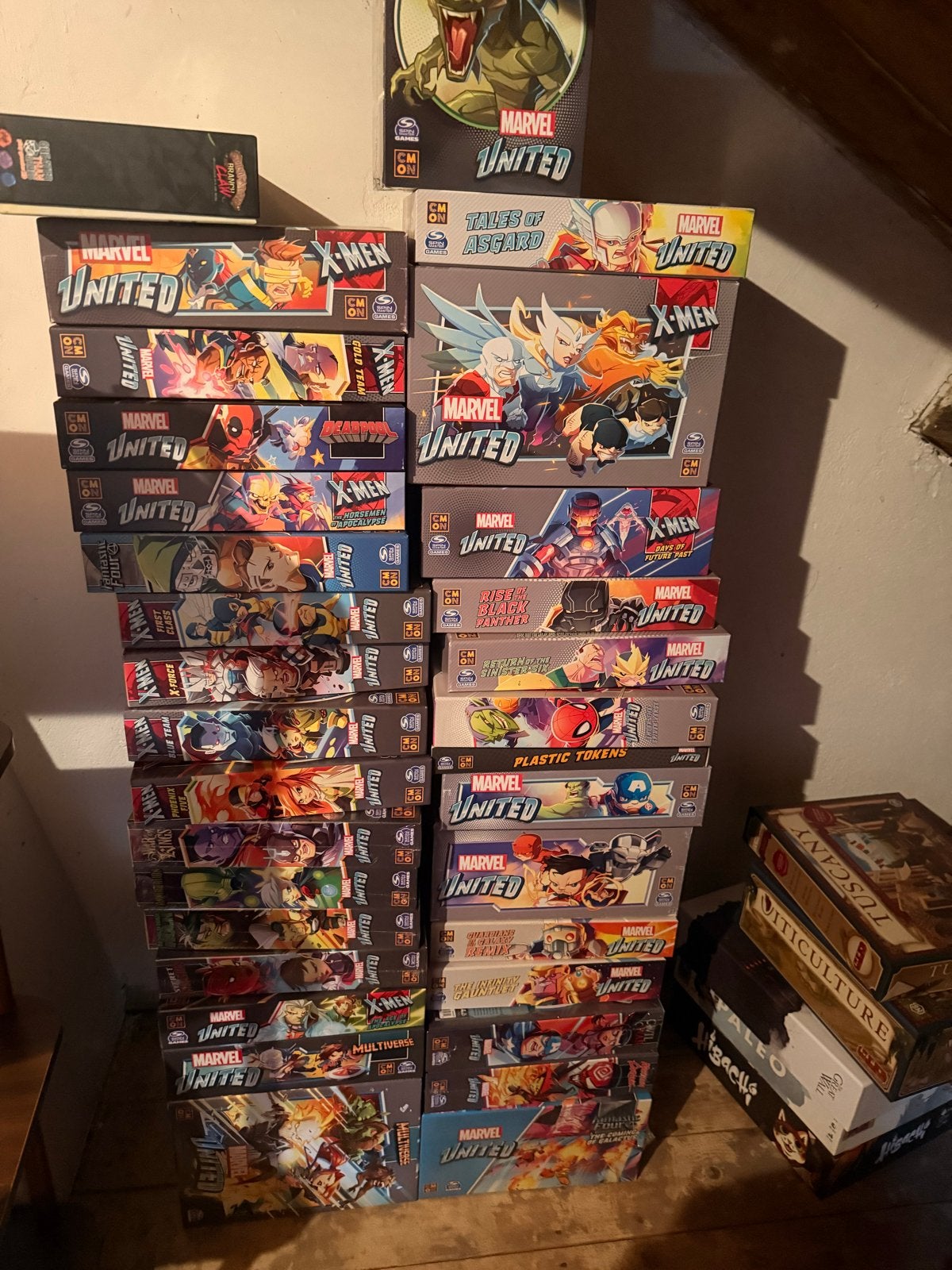 Grote collectie Marvel United bordspellen, Een of twee spelers, Ophalen of Verzenden, Zo goed als nieuw