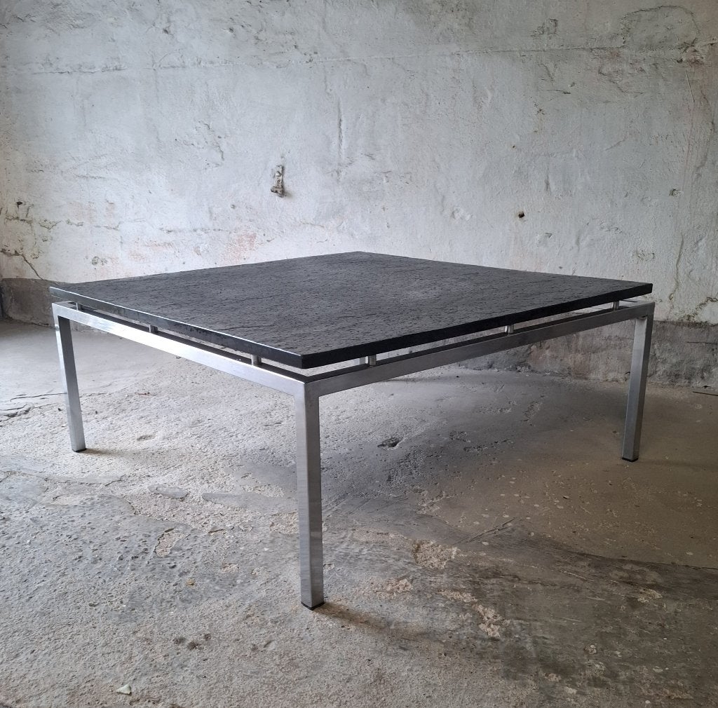 vintage salontafel natuursteen design tafel, Huis en Inrichting, Tafels | Salontafels, Ophalen, 50 tot 100 cm, Vierkant, 50 tot 100 cm