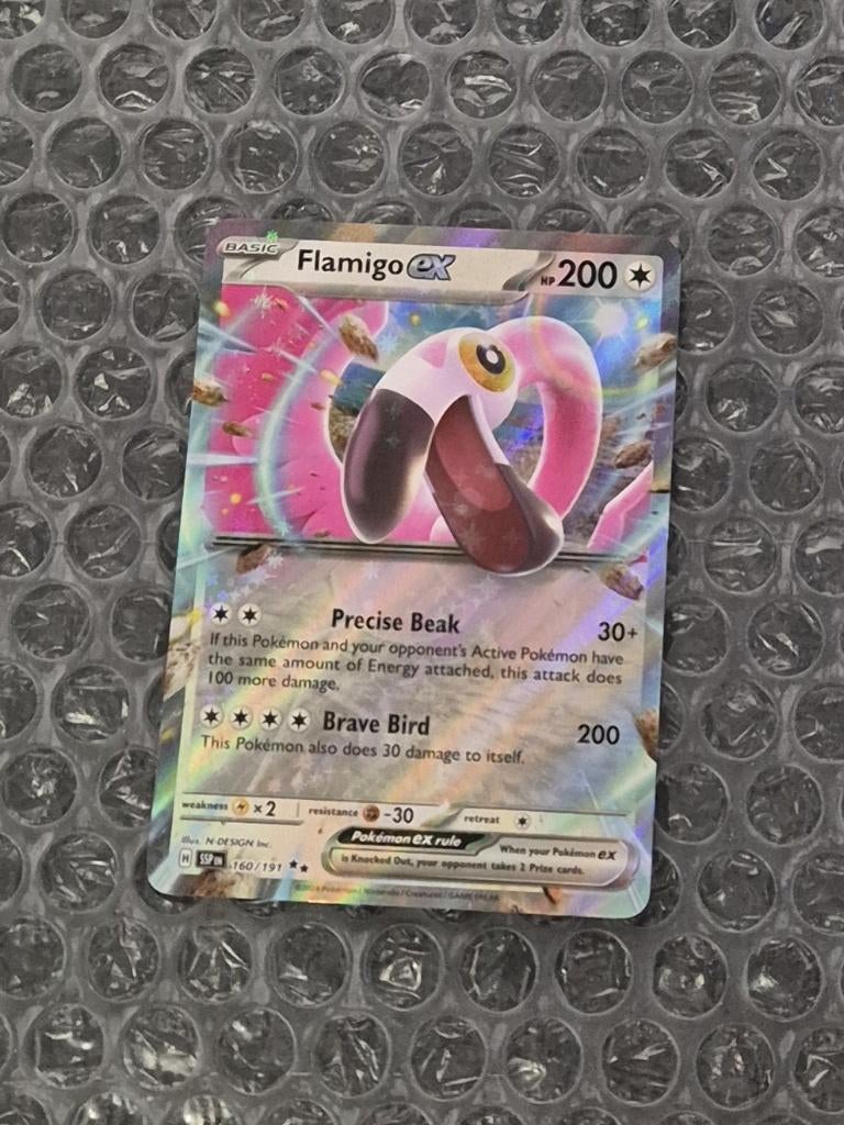Flamigo ex 160/191 Surging Sparks Scarlet & Violet SSP, Ophalen of Verzenden, Zo goed als nieuw, Losse kaart, Foil