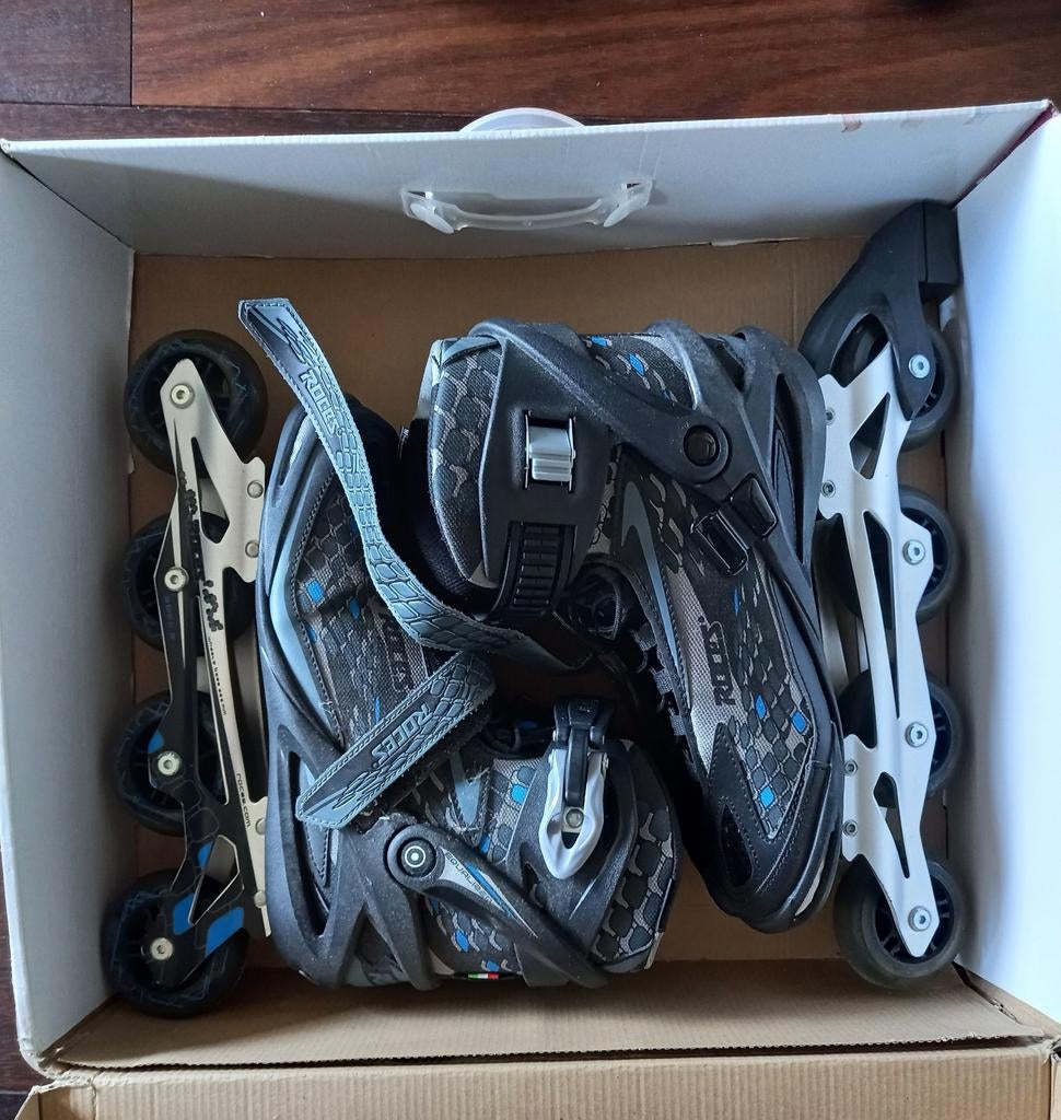 Roces Inline Skates Equalizer - Maat 44 - Zwart/Blauw, Ophalen of Verzenden, Zo goed als nieuw, Inline skates 4 wielen, Heren