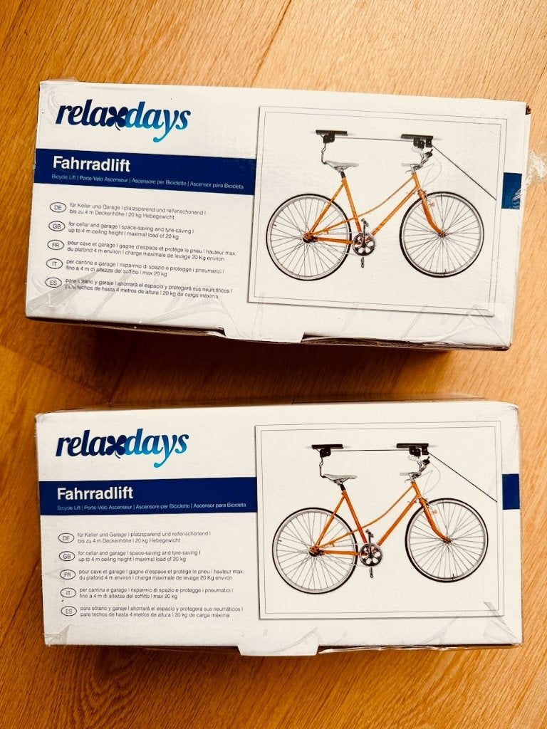 2 x Relaxdays fietslift plafond | nieuw in doos, Fietsen en Brommers, Fietsaccessoires | Fietsenrekken, Ophalen of Verzenden, Nieuw