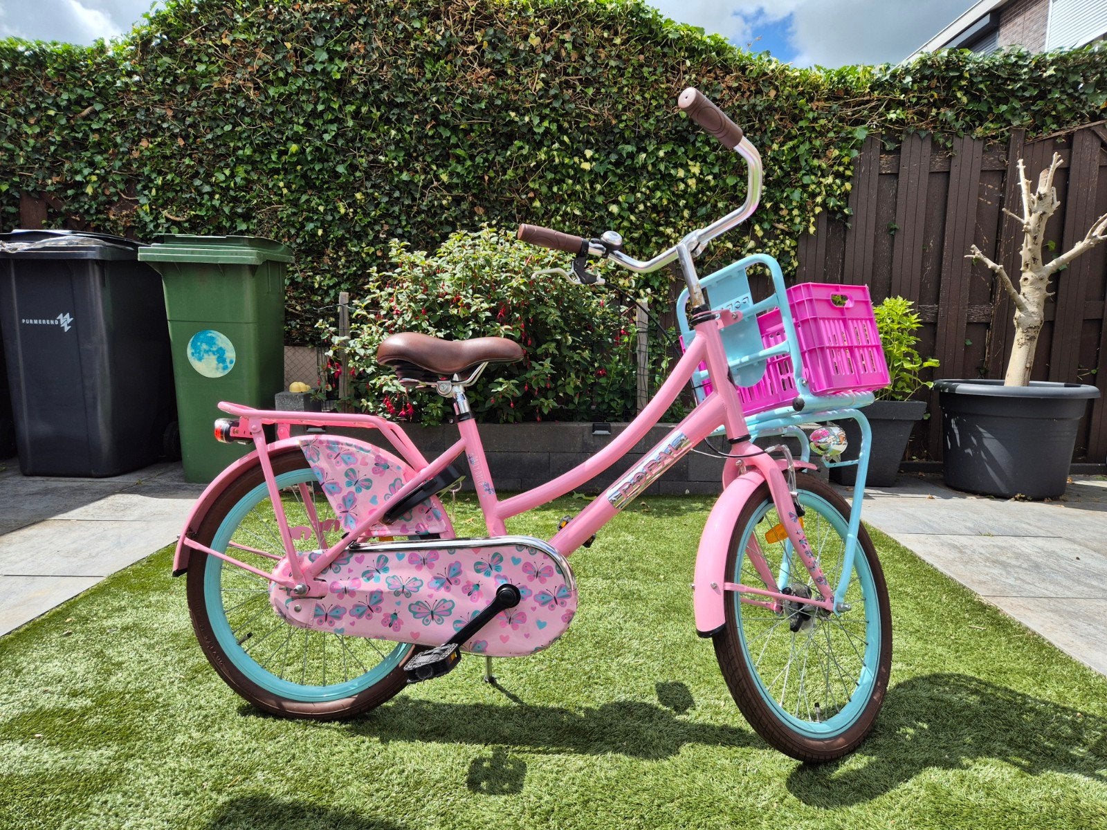 Popal kinderfiets 20 inch - Roze met mandje, Fietsen en Brommers, Ophalen, Popal