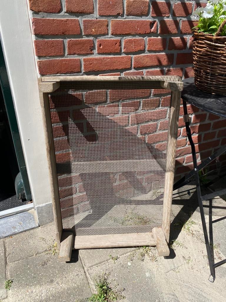Oude Brocante Gaaskist, Draadkist, Kratje Hout, P. Koeman, Ophalen