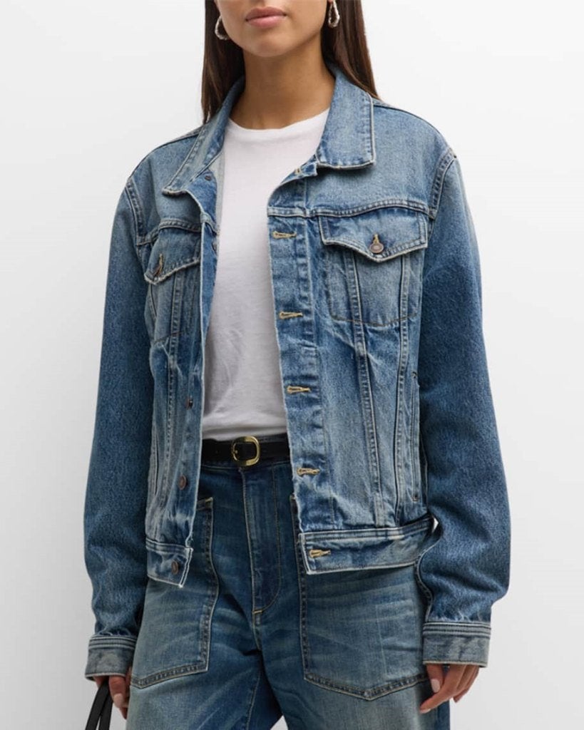 nili lotan hubert denim jacket | s, Kleding | Dames, Ophalen of Verzenden, Nieuw, Maat 36 (S), Blauw