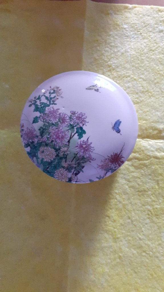 Vintage Shibata Japan kom met vlinders en bloemen, Antiek en Kunst, Ophalen of Verzenden