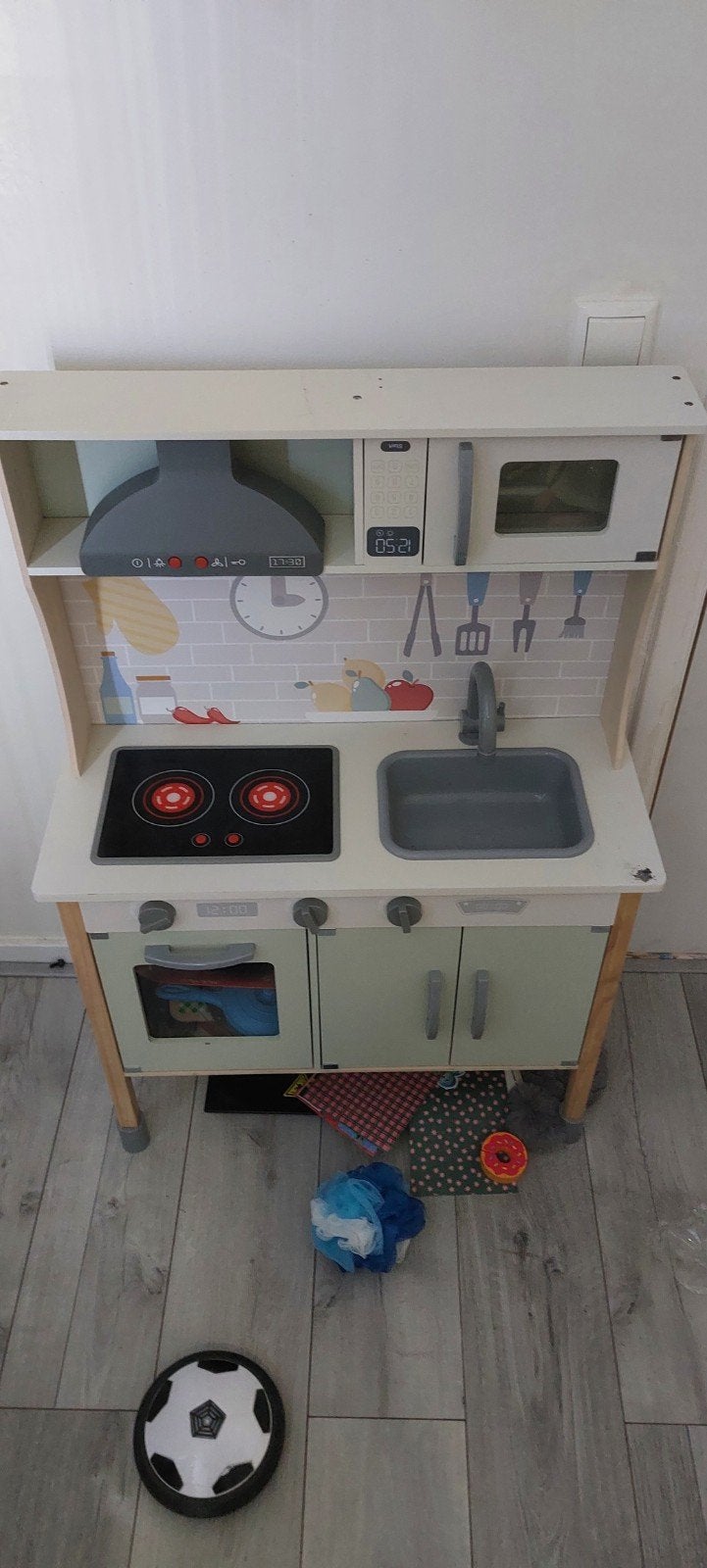 Houten kinderkeuken met accessoires, Kinderen en Baby's, Ophalen, Zo goed als nieuw, Hout, Speelkeuken