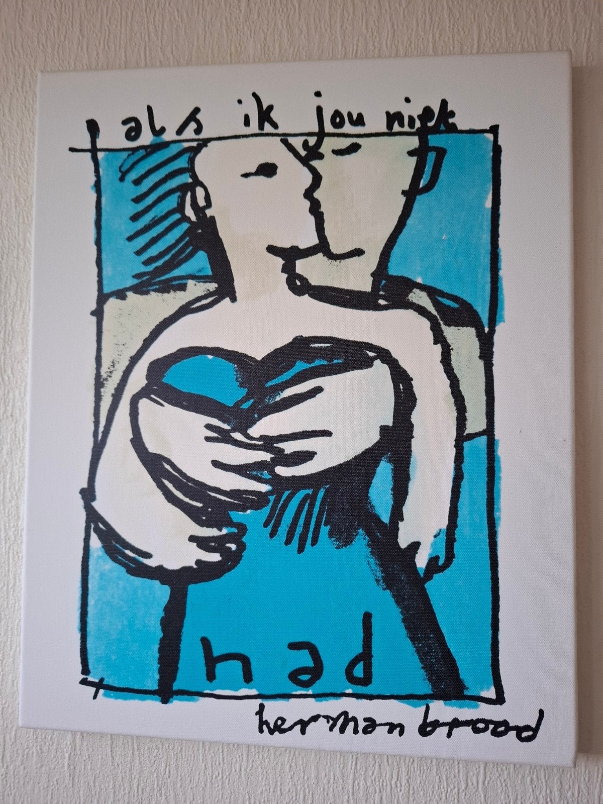 Herman Brood - Als ik jou niet had - Zeefdruk op doek, Figuren, Gesigneerd, Zeefdruk, Ophalen of Verzenden