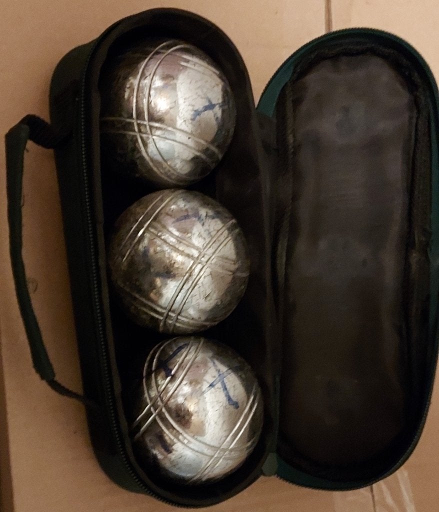 Jeu de Boules set - 3 ballen in handige draagtas, Ophalen, Gebruikt