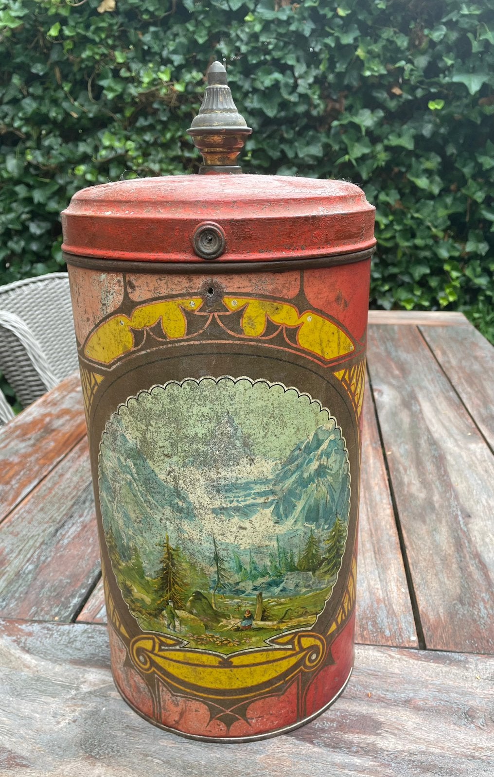 Groot antiek winkelblik Matterhorn uit 1910, Verzamelen, Blikken, Ophalen of Verzenden, Gebruikt, Overige