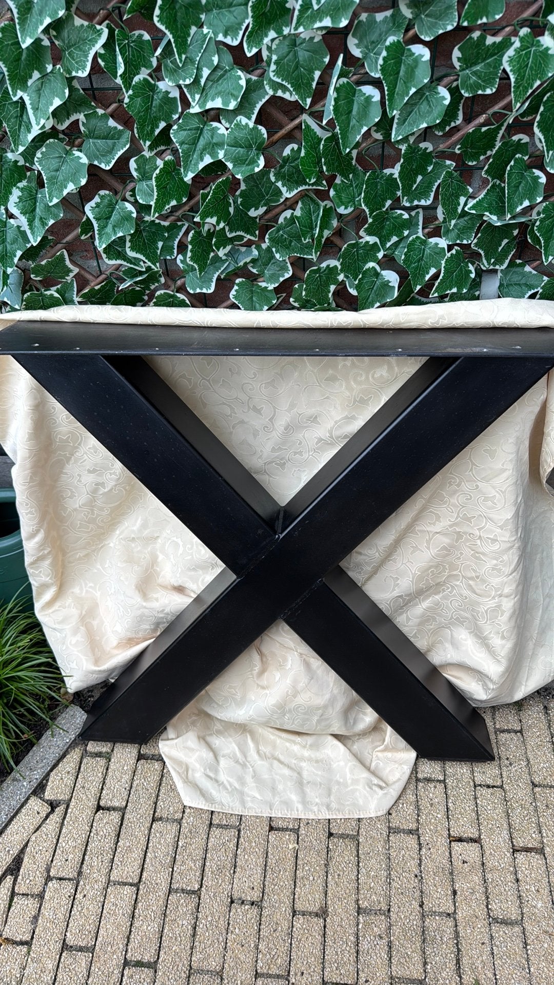 2 stalen X poten gepoedercoat, Huis en Inrichting, Tafelonderdelen, Ophalen, Tafelpoot, Gebruikt, 50 tot 100 cm