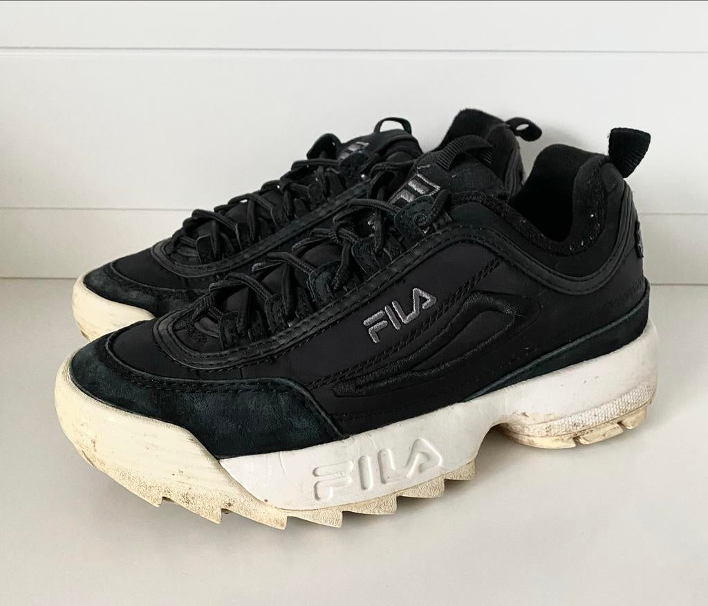 Fila Disruptor Low Wmn Zwarte Sneakers Maat 39, Ophalen of Verzenden, Gedragen, Zwart, Sneakers of Gympen
