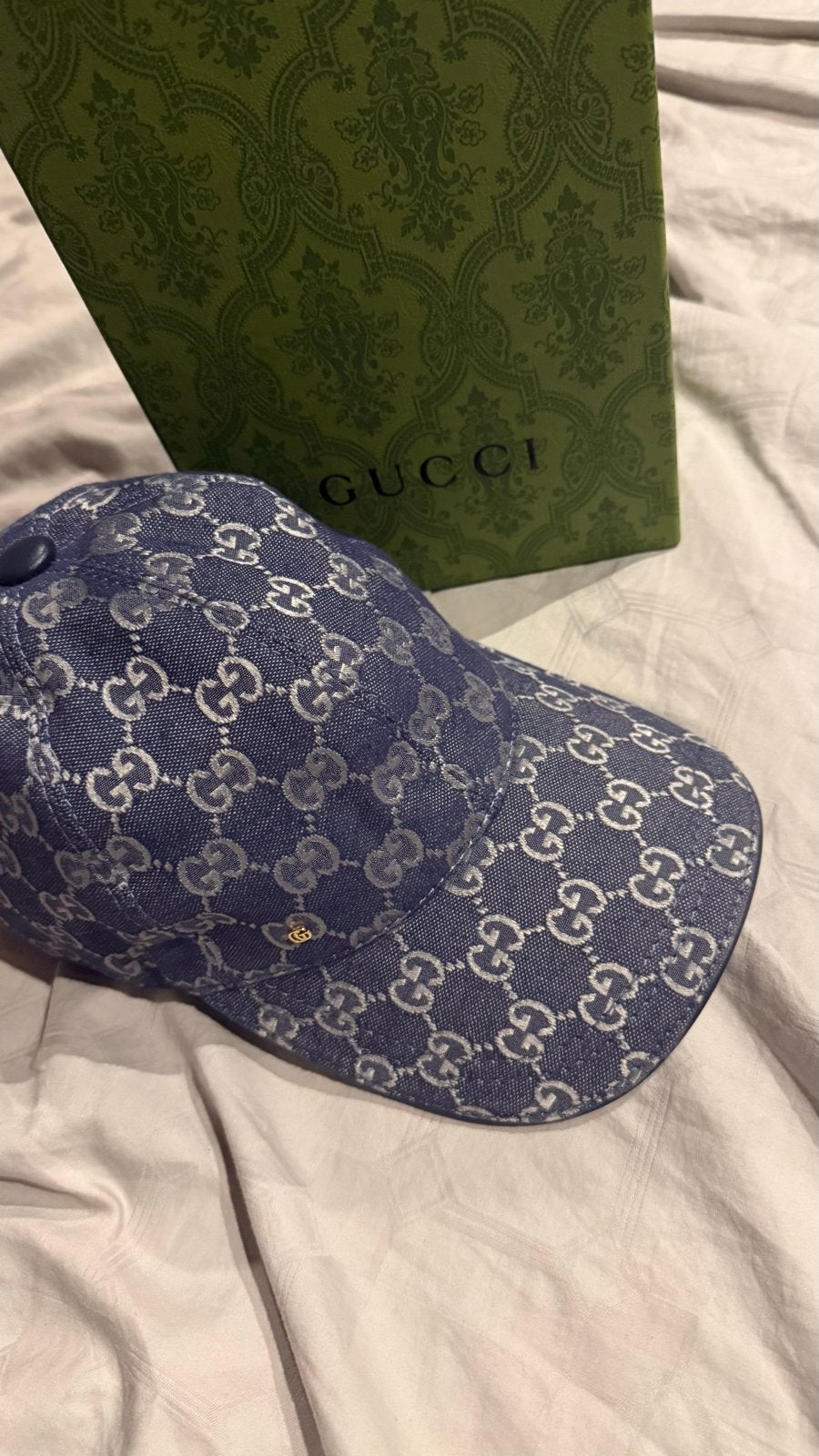 Gucci GG Denim Baseballpet - Zo goed als nieuw, Ophalen of Verzenden, Zo goed als nieuw, One size fits all, Pet