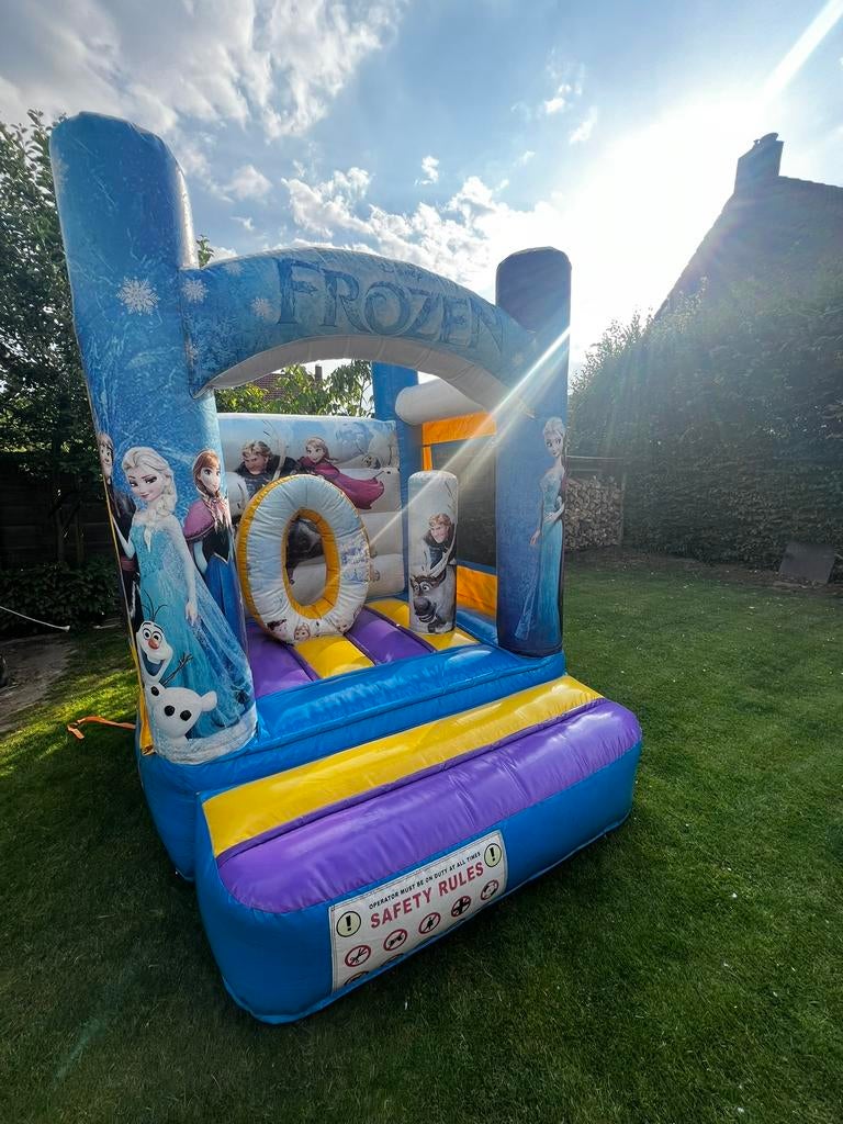 Springkussen Frozen Tehuur, Hobby en Vrije tijd, Feestartikelen | Verhuur, Ophalen, Zo goed als nieuw, Overige