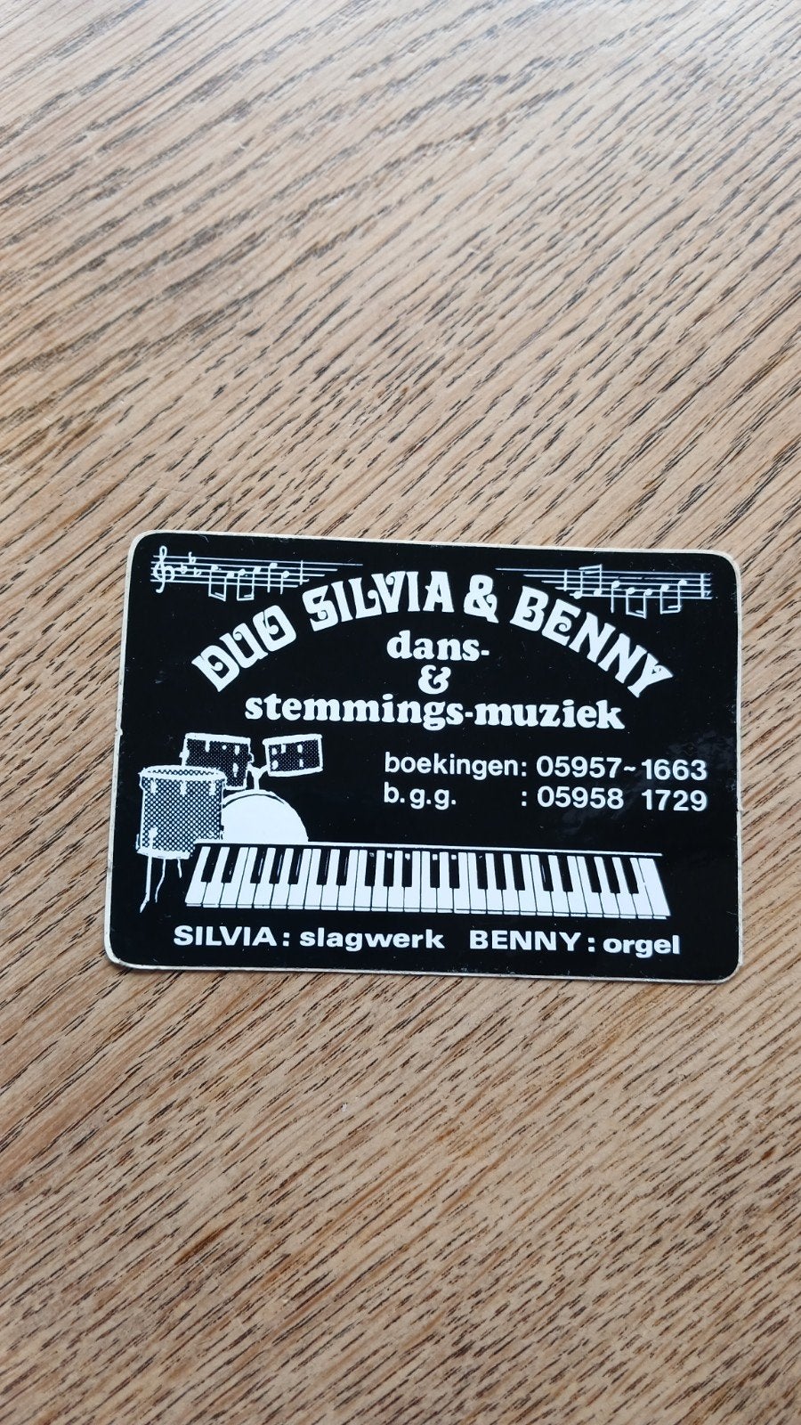 Sticker amusementsorkest Duo Silvia en Benny, LEENS Gr., Ophalen of Verzenden, Zo goed als nieuw