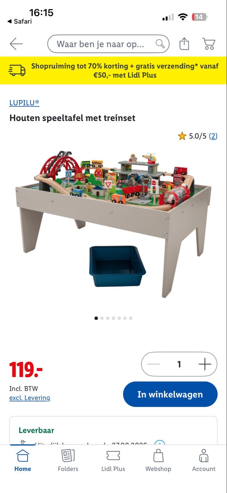 LUPILU Houten Speeltafel, Kinderen en Baby's, Ophalen, Gebruikt, Jongen of Meisje