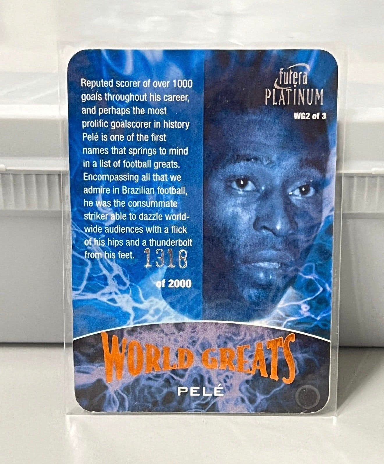 PELE Futera Platinum 01 WORLD GREATS 1318-2000 voetbal kaart, Buitenlandse clubs, Spelerskaart, P, P