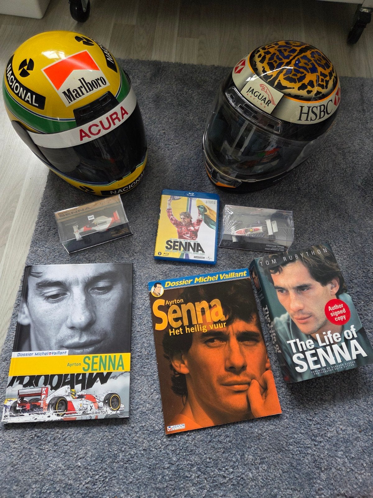 F1 Collectie: Ayrton Senna collectie en Eddie Irvine helm, Verzamelen, Ophalen of Verzenden, Gebruikt, Formule 1