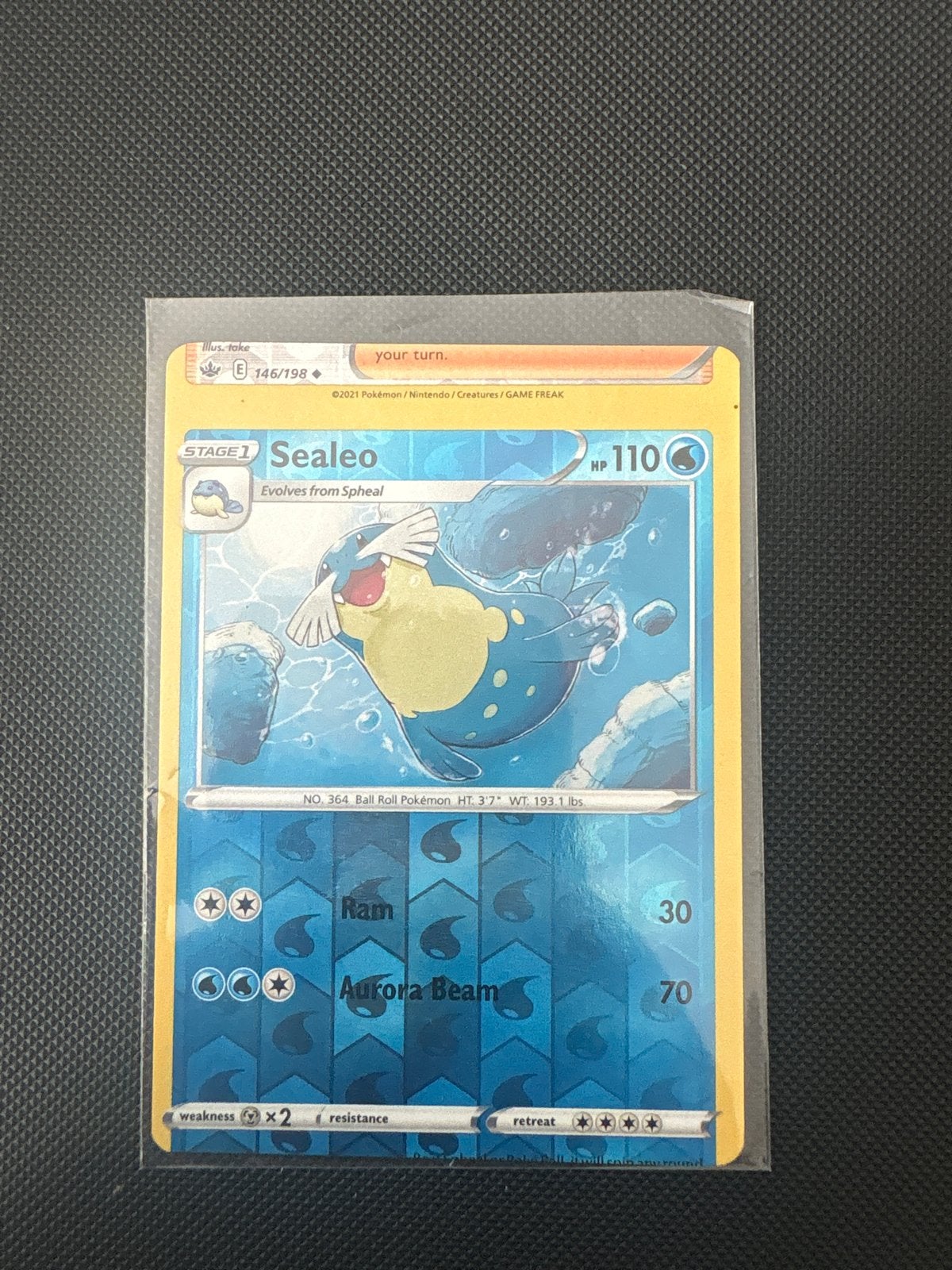 Pokémon Sealeo 146/198 Misprint Foutdruk, Ophalen of Verzenden, Zo goed als nieuw, Losse kaart