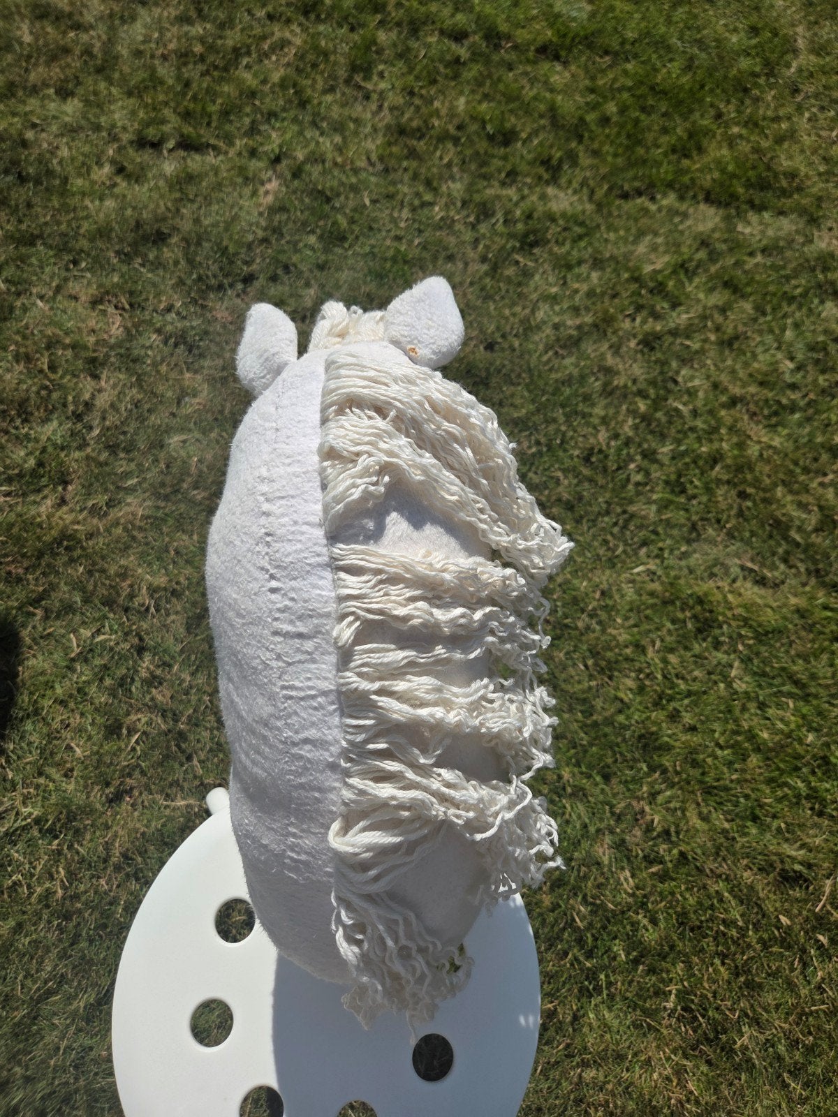 Prachtige Witte Hobby Horse met Zilveren Glazen Ogen, Ophalen of Verzenden