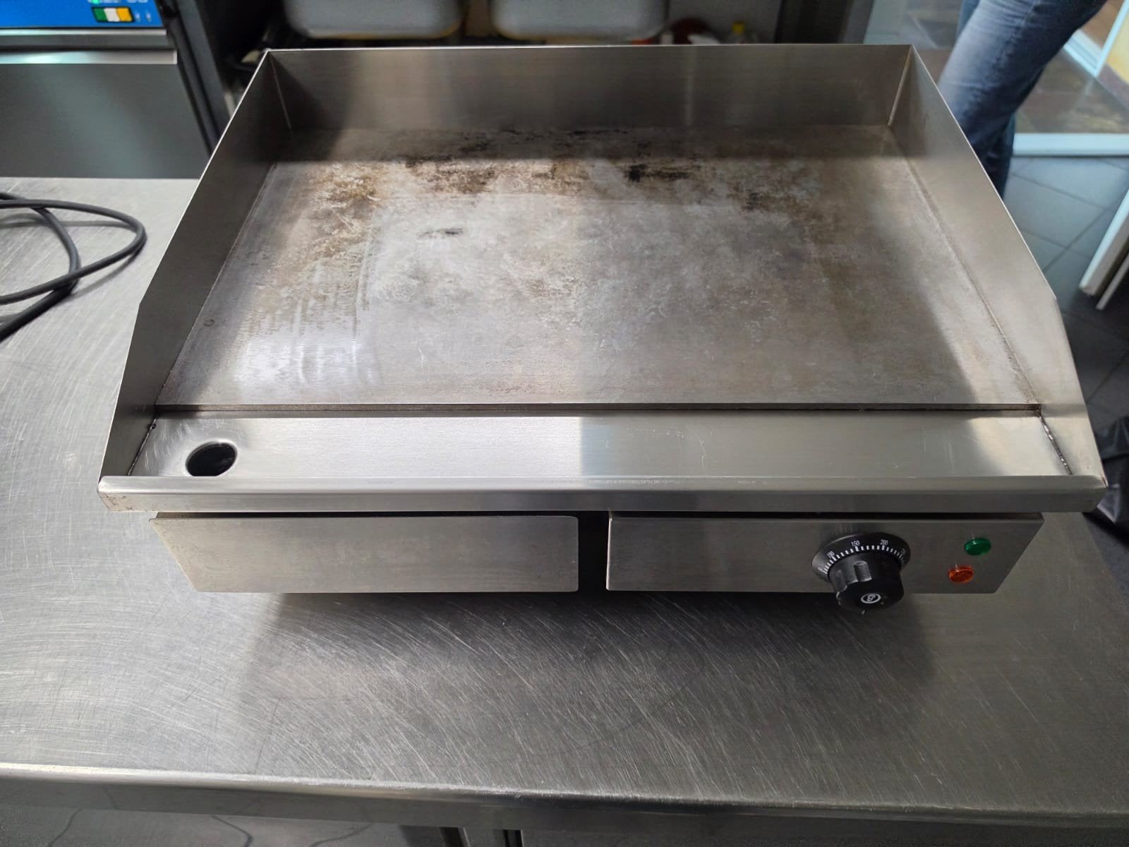 RVS Vlakke Elektrische Bakplaat - Tafelmodel 230V, Ophalen, Gebruikt, Tafelgrill