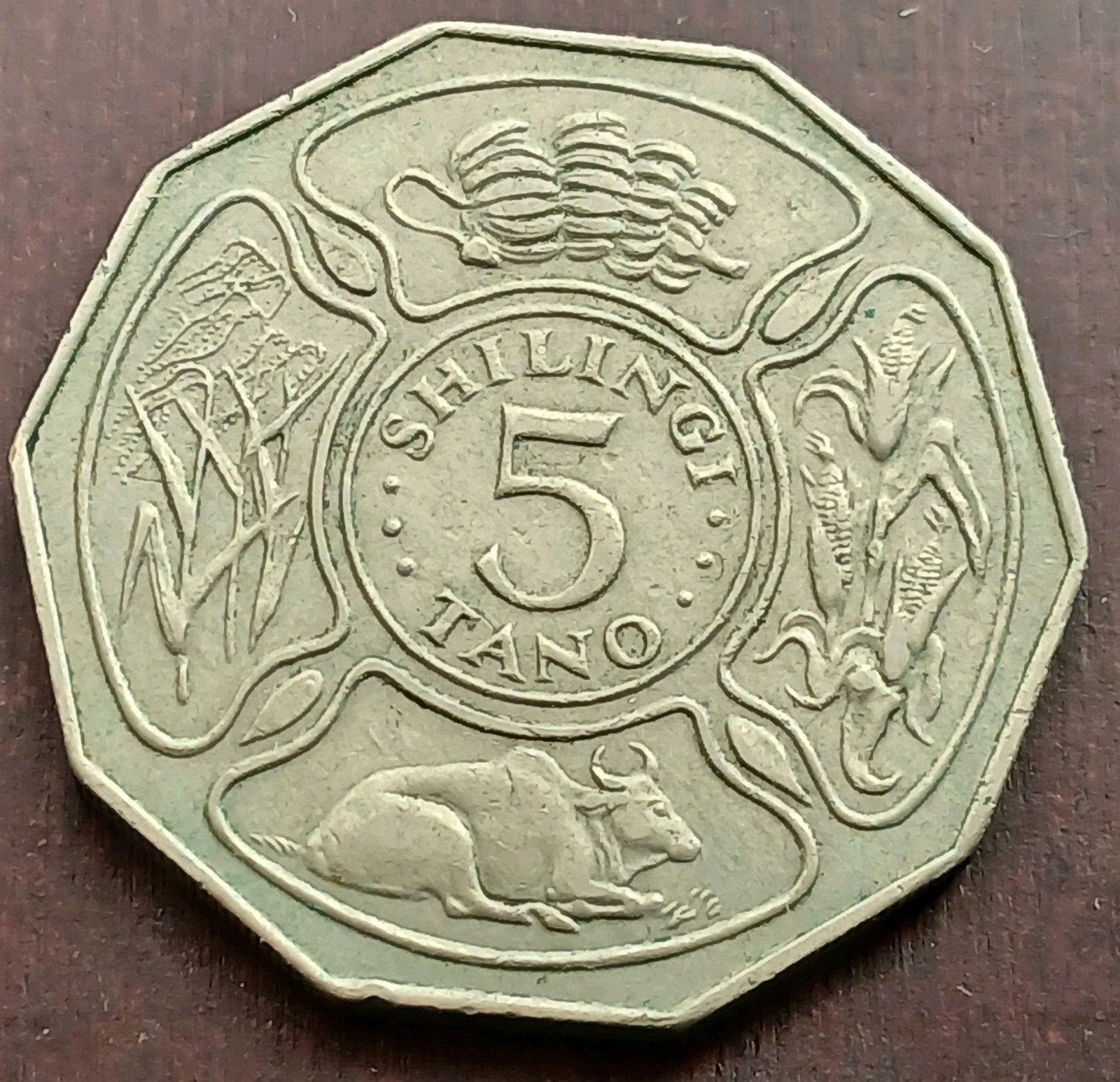 Tanzania 5 Shillings 1972 Afrika Oude Munt Shilingi Tano, Ophalen of Verzenden, Tanzania