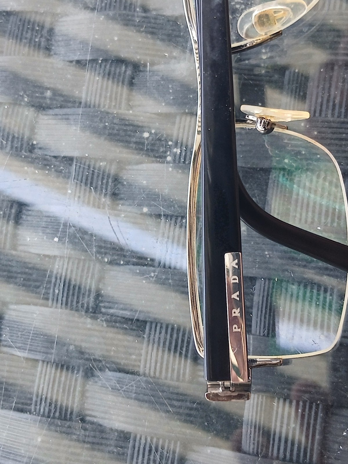 Prada brilmontuur - Zwart/zilver, Overige merken, Gebruikt, Verzenden, Zwart