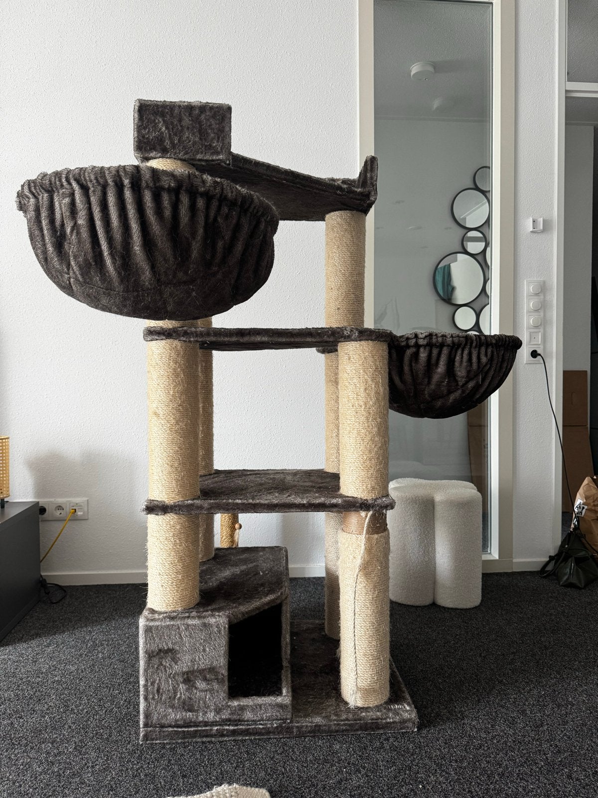 RHRQuality XXL Krabpaal Corner Coon Taupe, Dieren en Toebehoren, Katten-accessoires, Ophalen, Gebruikt