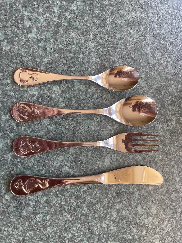 NIEUW: 4 delig kinder bestek., Ophalen of Verzenden, Nieuw, Overige typen
