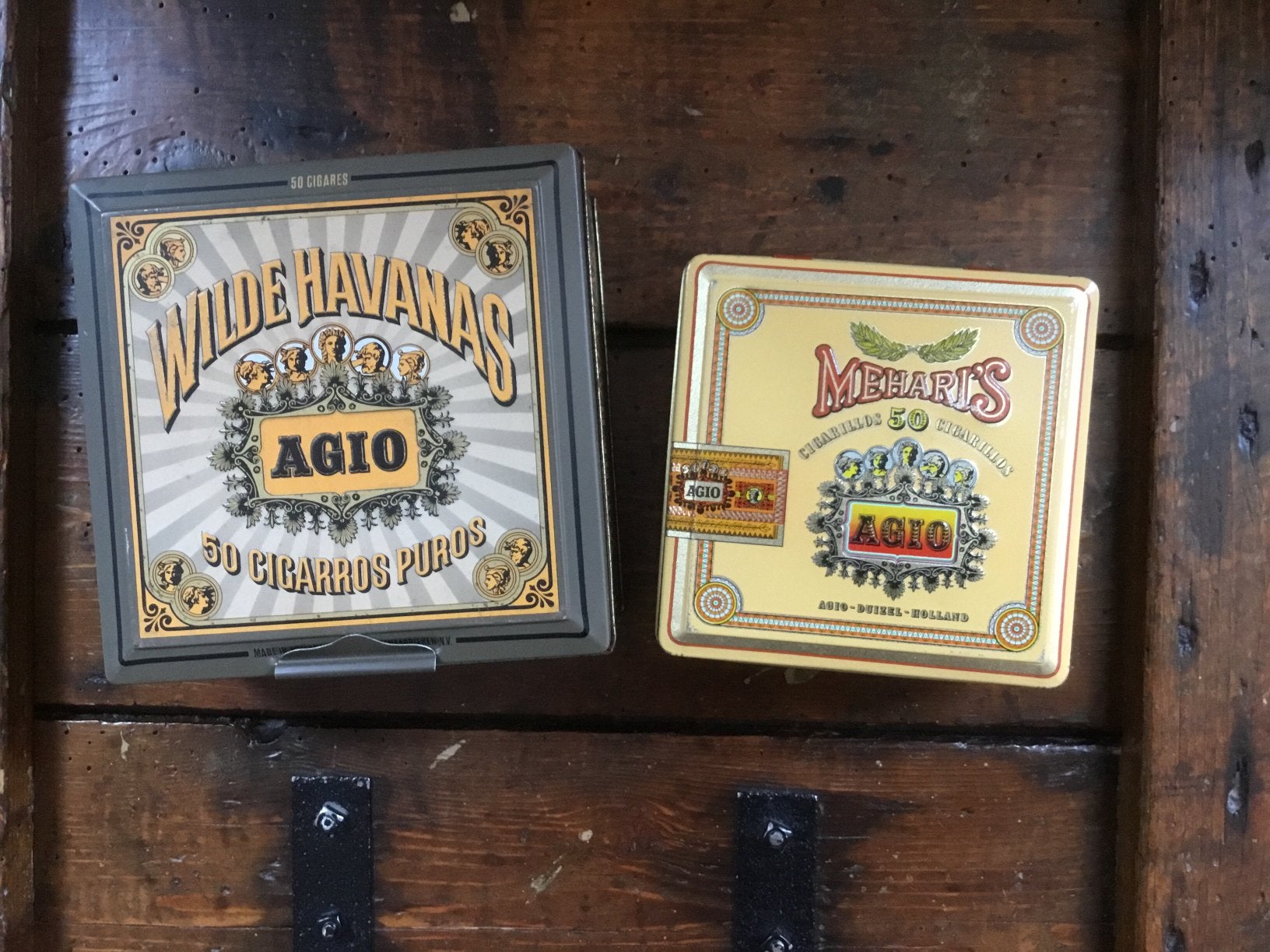 Agio sigarenblikken, Wilde Havanas en Mehari’s., Ophalen of Verzenden, Zo goed als nieuw, Tabaksdoos of Verpakking