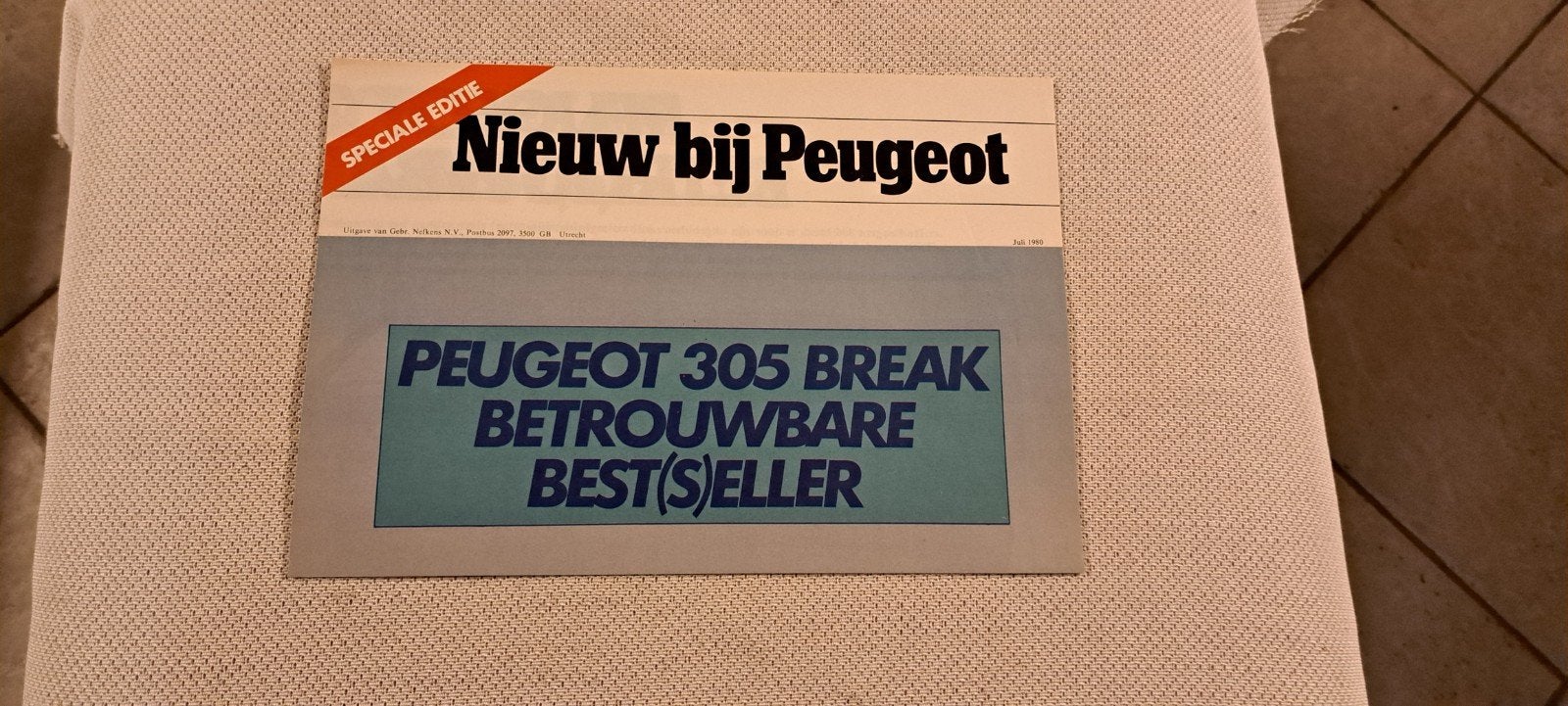 peugeot 305 break brochure 1980, Ophalen of Verzenden, Zo goed als nieuw, Peugeot