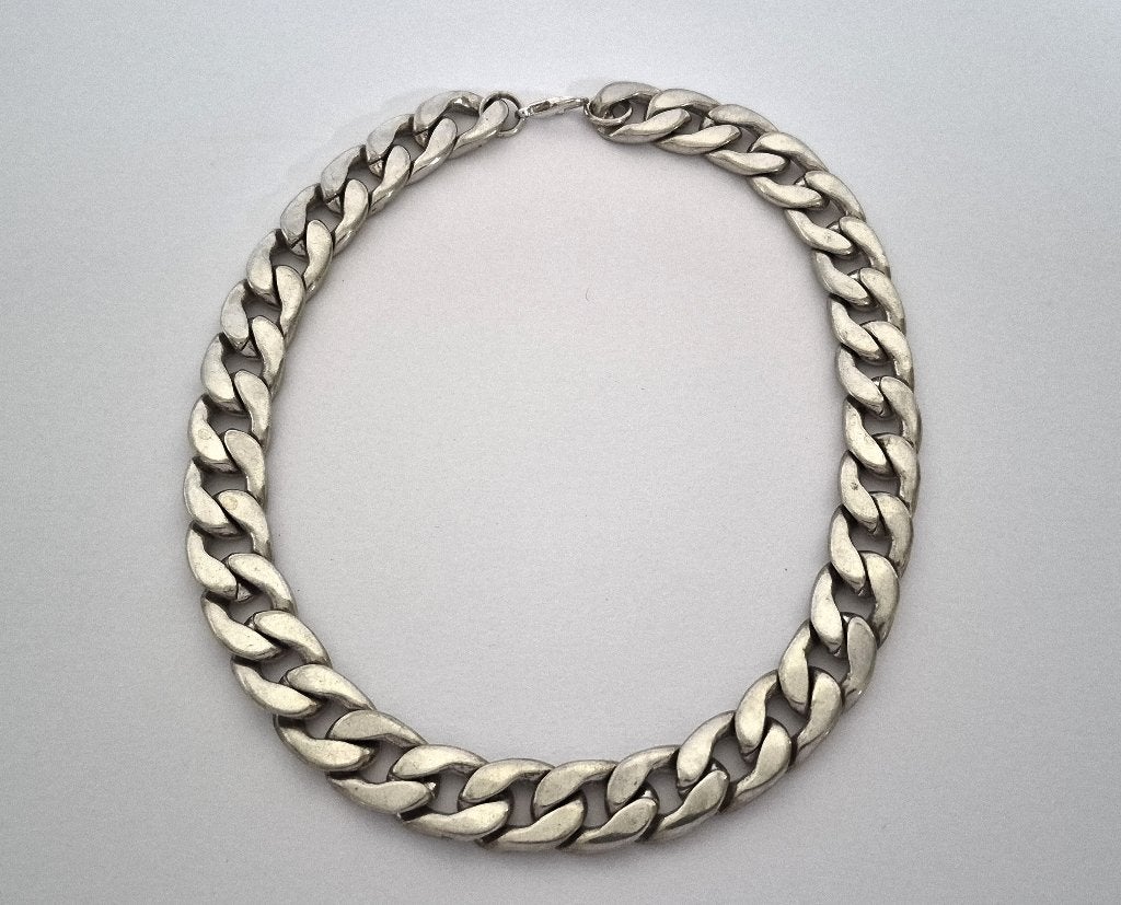 Zware grote schakelketting, Ophalen of Verzenden, Gebruikt, Zilver, Overige materialen