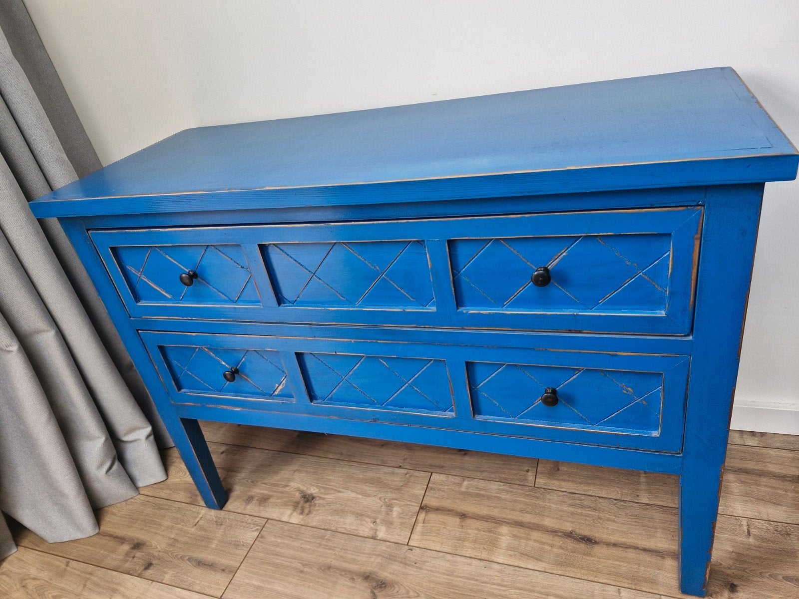 Lodge Living Chinese ladekast blauw, Huis en Inrichting, Kasten | Dressoirs, Ophalen, 25 tot 50 cm, Grenenhout, 50 tot 100 cm