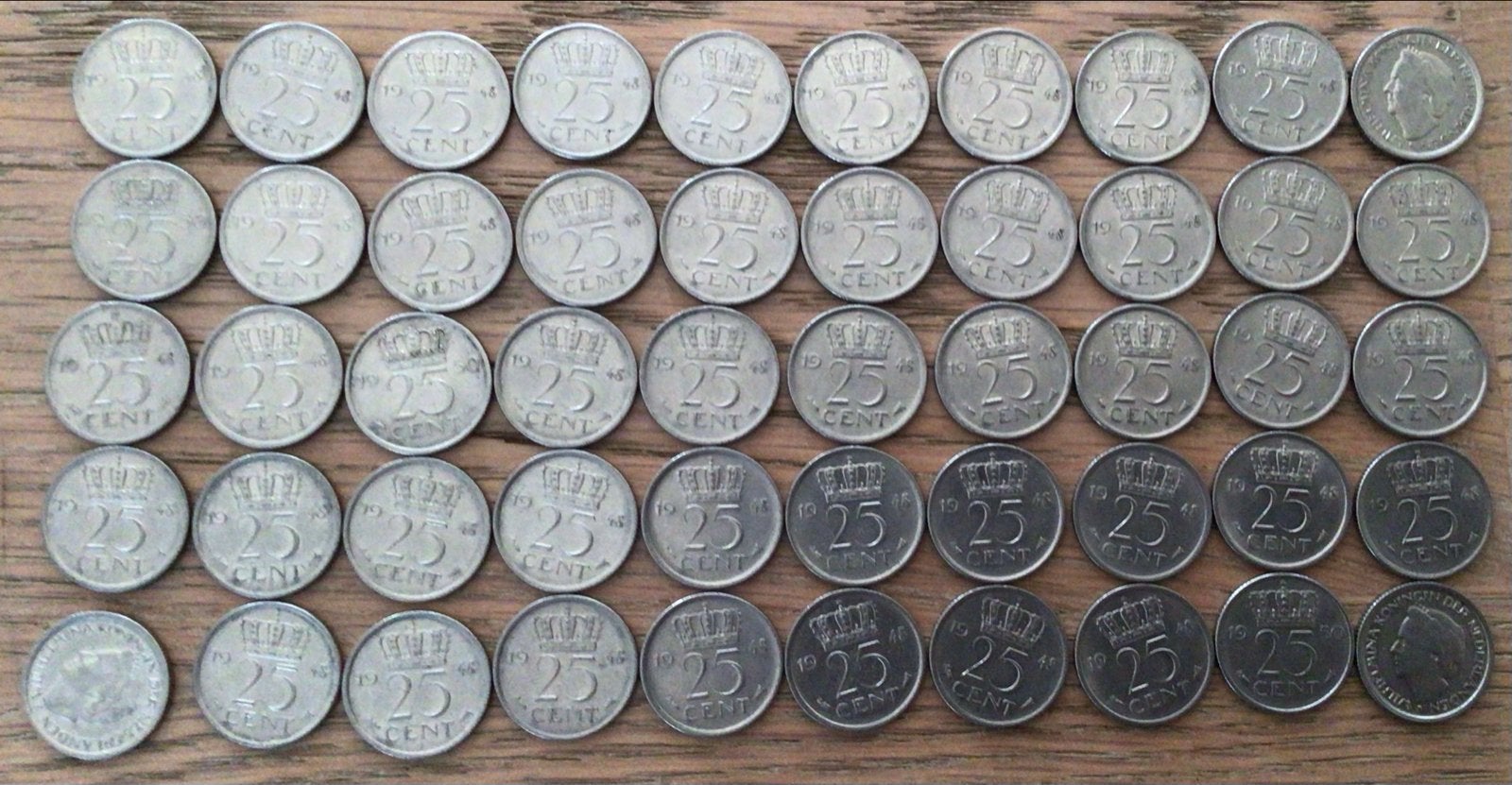 Collectie Kwartjes - Koningin Wilhelmina, Postzegels en Munten, Munten | Nederland, Ophalen, Zilver, 25 cent, Koningin Wilhelmina