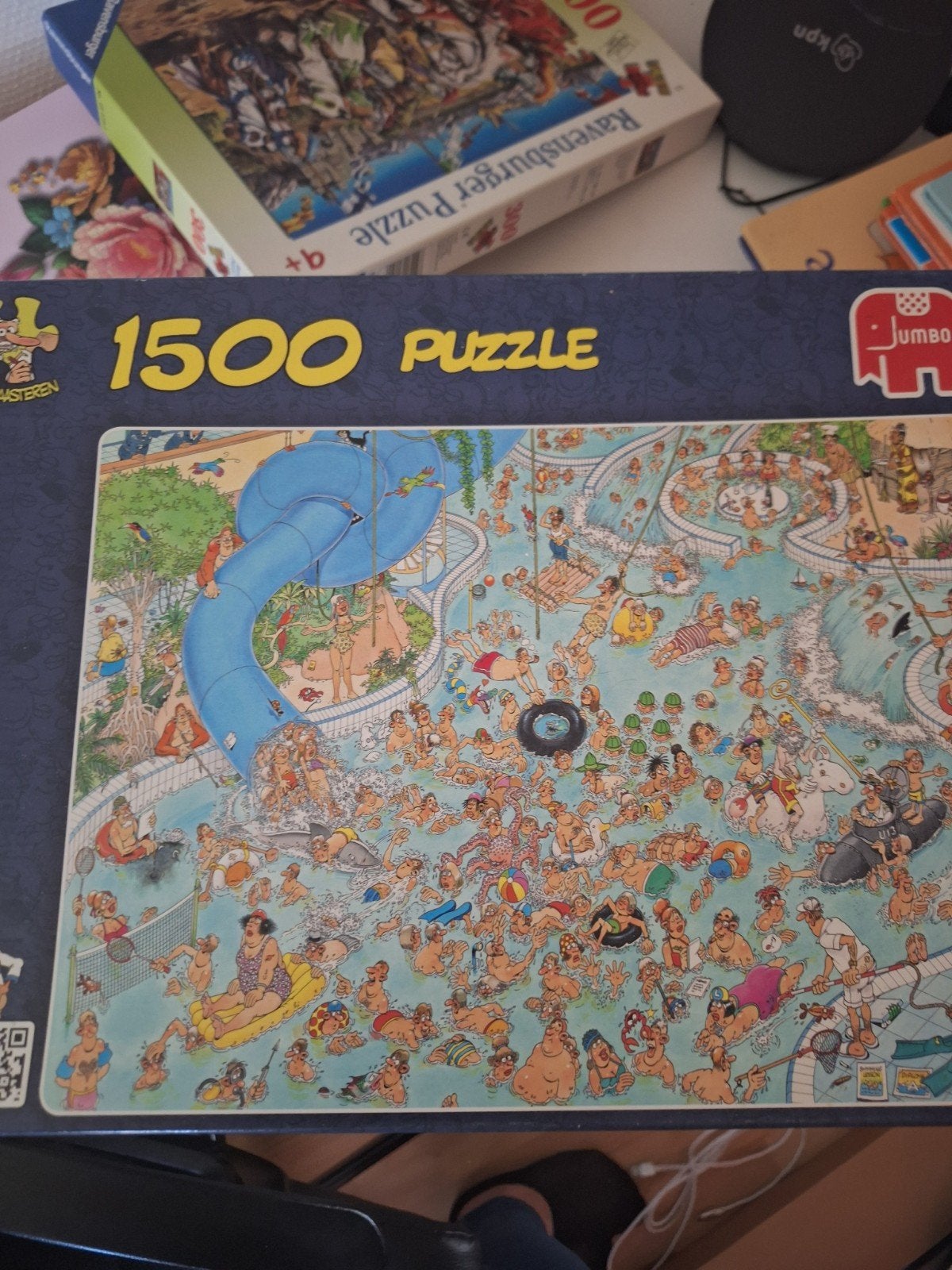Jumbo Jan van Haasteren 1500 stukjes zwembadpuzzel, Ophalen, 500 t/m 1500 stukjes, Gebruikt, Legpuzzel