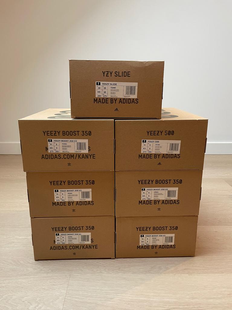 Partij van 7 lege Adidas Yeezy schoenendozen (Boost 350, 500, Ophalen of Verzenden, Zo goed als nieuw, Overige kleuren, Overige typen