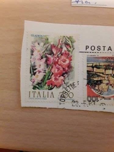 Italie bloemen gladiolen, Verzenden, Gestempeld