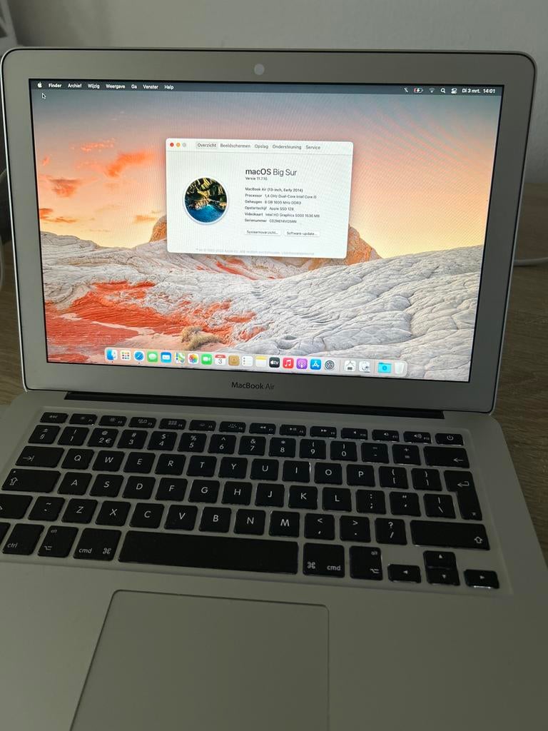 MacBook Air (13-inch, Early 2014) - 128GB SSD, 8GB RAM, Computers en Software, Apple iPads, Ophalen, Gebruikt