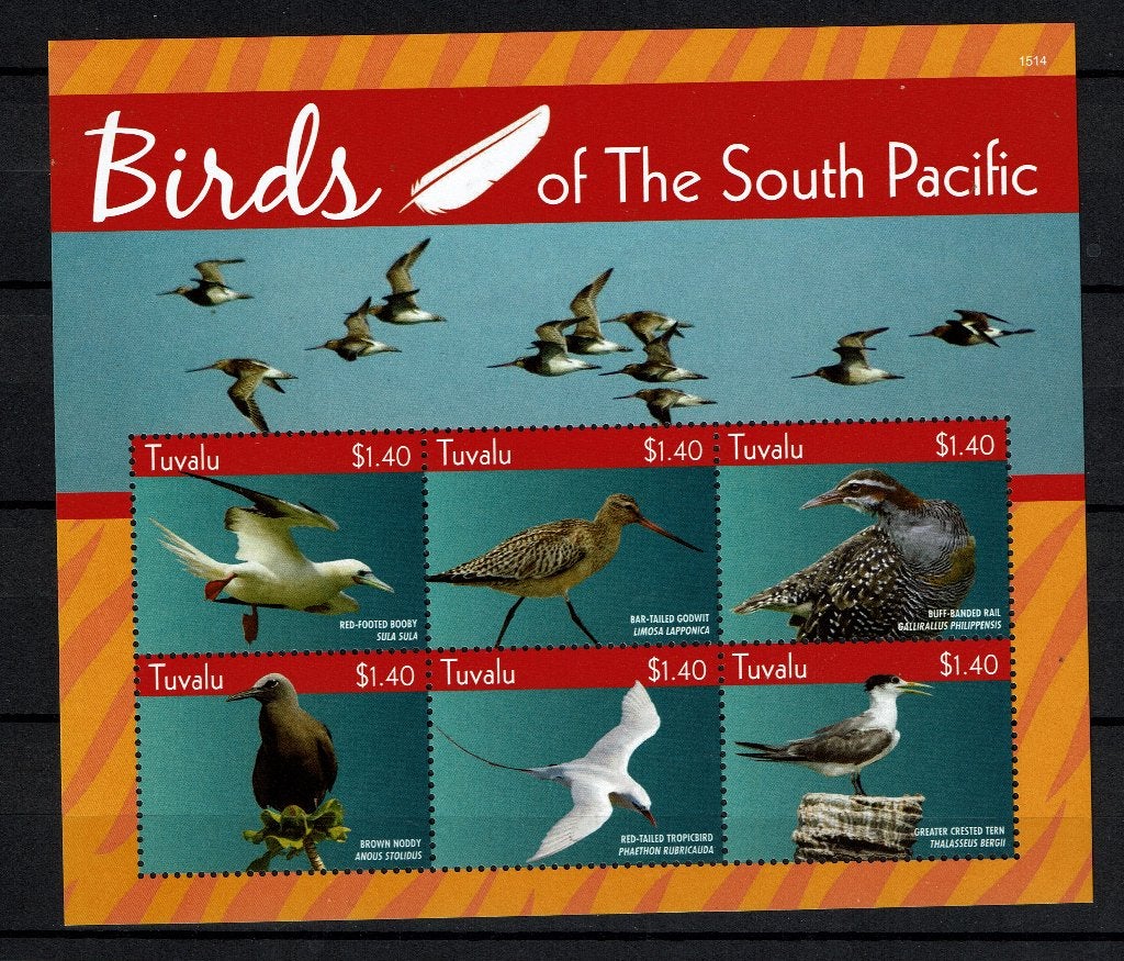 tuvalu 2015 pf blok zeevogels birds vogels 2, Postzegels en Munten, Ophalen of Verzenden, Postfris, Dier of Natuur
