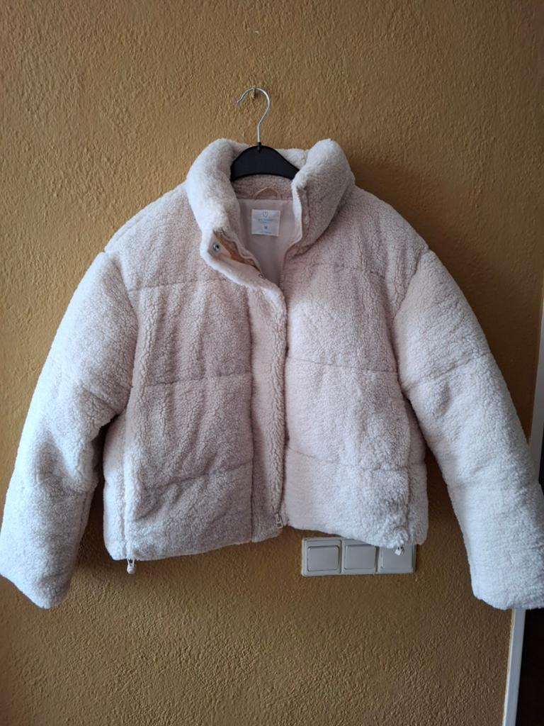 Teddy jas maat M, Kleding | Dames, Jassen | Winter, Maat 38/40 (M), Primark, Wit, Ophalen of Verzenden