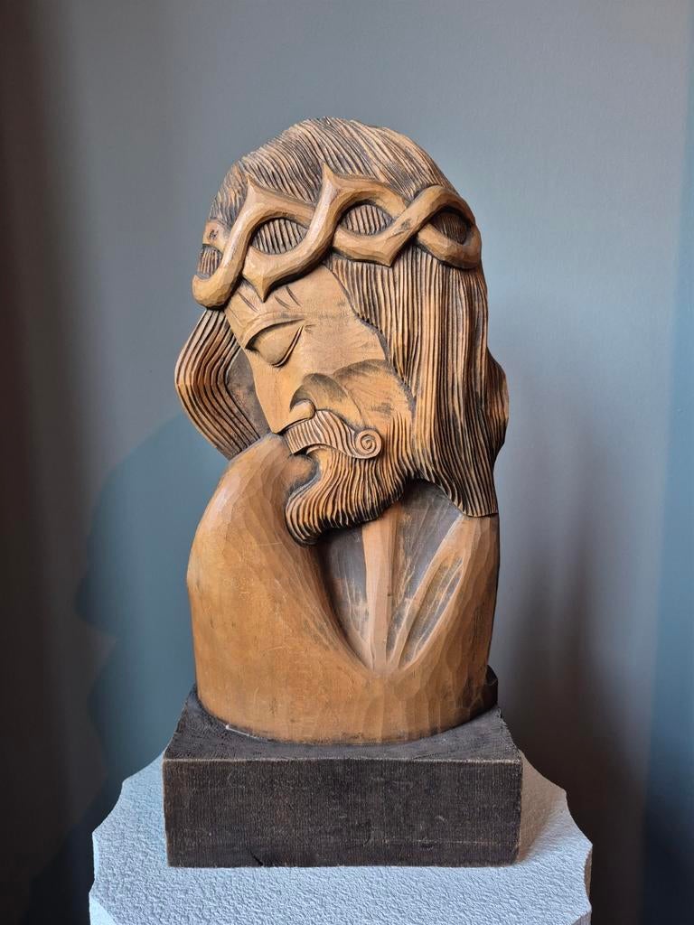 Schitterend Jezus beeld 46 CM, Antiek en Kunst, Kunst | Beelden en Houtsnijwerken, Ophalen of Verzenden