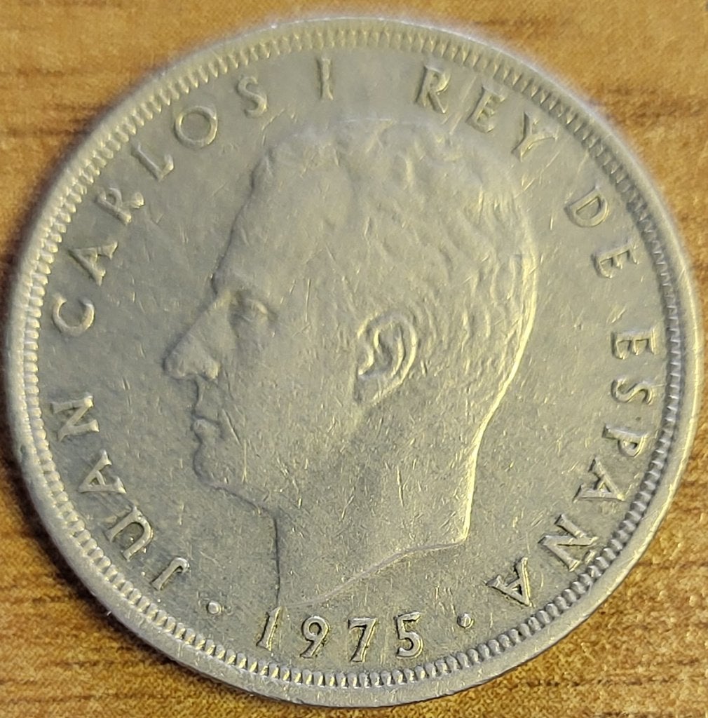 SPANJE 5 pesetas 1975 (*79) KM#807 EXTRA FINE, Ophalen of Verzenden, Overige landen, Losse munt