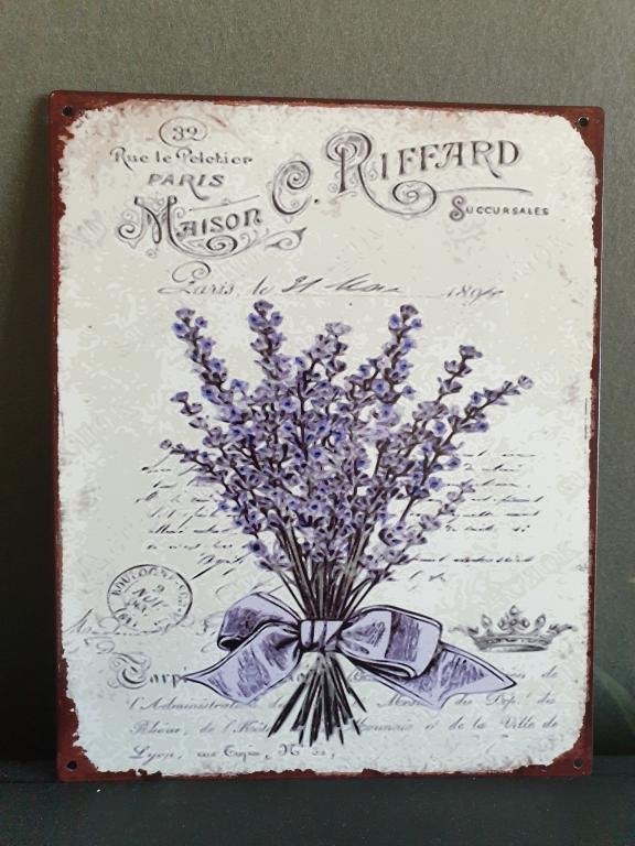 metalen bord met lavendel, Ophalen of Verzenden, Atw, Atw, Nieuw