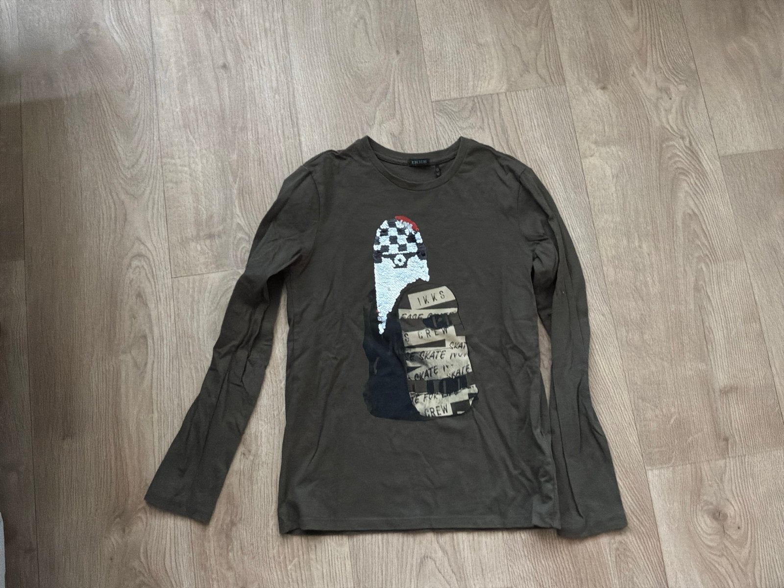IKKS Longsleeve met pailletten, maat 140, Ophalen of Verzenden, Gebruikt, Jongen, Shirt of Longsleeve