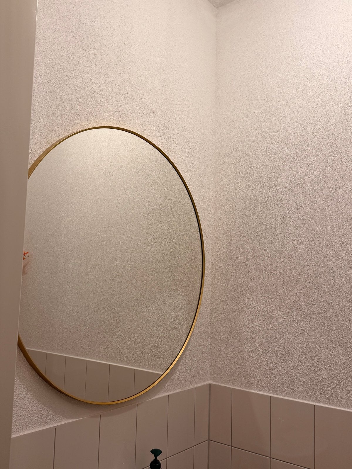 IKEA Ronde spiegel met gouden rand 80cm, Ophalen, Rond, Zo goed als nieuw, Minder dan 100 cm