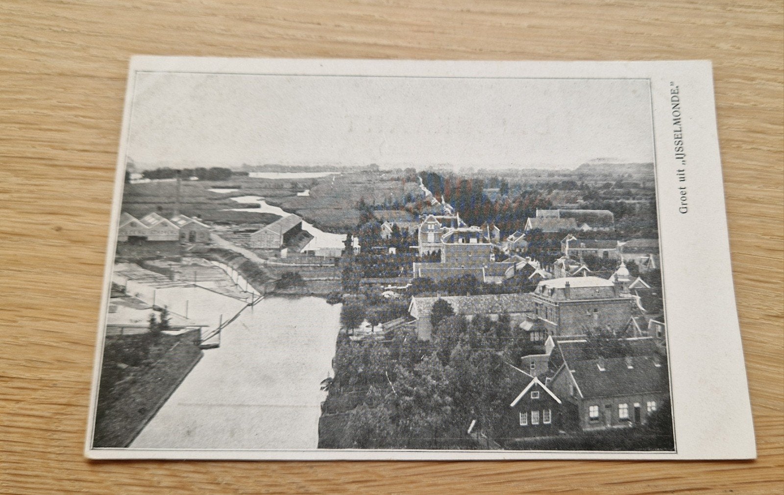 Ijsselmonde zicht op houthandel Hulsinga en dorpstraat oost, Ophalen of Verzenden, Voor 1920, Zeeland