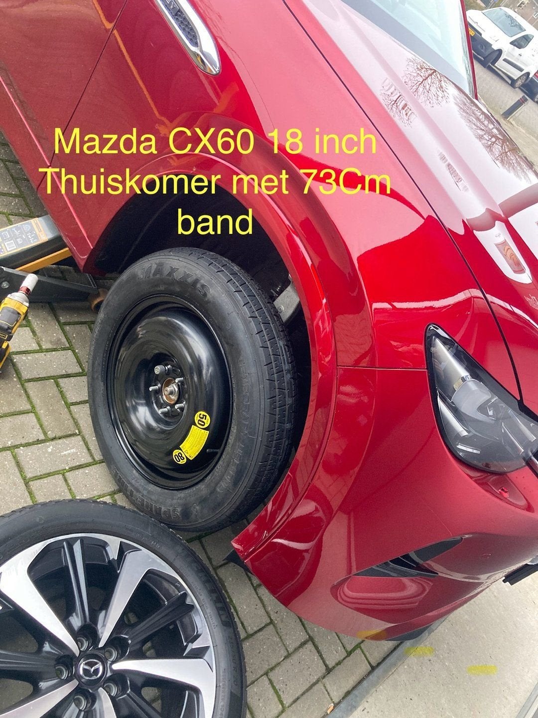 Thuiskomer Reservewiel MAZDA 3 CX3 CX5 CX60 <20", Gebruikt, -, Banden en Velgen, Ophalen of Verzenden